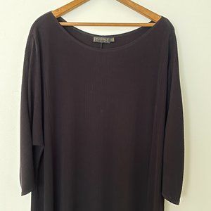 Black Ribbed Shift Dress